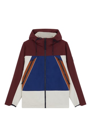 Parka à capuche Obanam Bordeaux et bleu marine