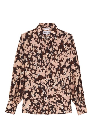 Chemise regular Kaki et rose