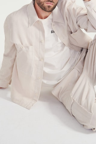 Surchemise en velours - Beige