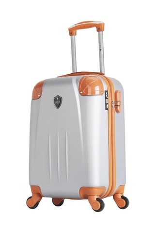 Valise cabine Henry-E (S) - 50 cm  - Noir, orange, argenté et gris