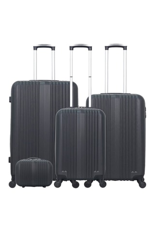 Set de 3 valises et vanity Lipari-C - 55/65/75/23 cm - Noir