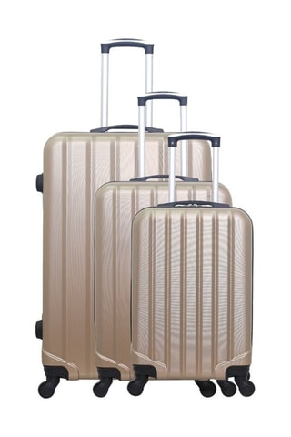 Set de 3 valises Himalaya - 55/65/75 cm - Beige et doré