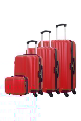 Set de 3 valises et vanity Lipari-C - 55/65/75/23 cm - Rouge