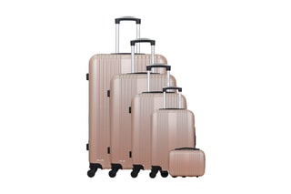 Set de 4 valises et vanity Lipari-U - 46/55/65/75/23 cm - Doré rose