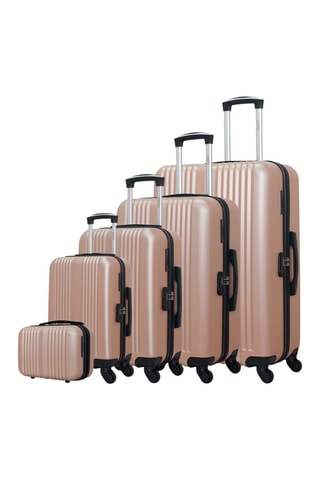 Set de 4 valises et vanity Lipari-U - 46/55/65/75/23 cm - Doré rose