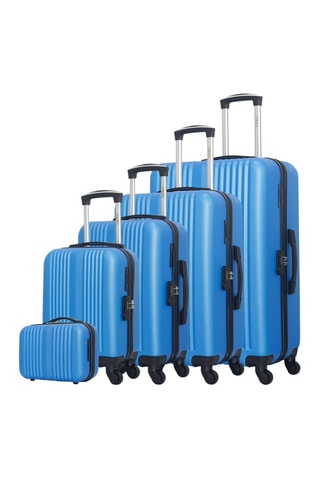 Set de 4 valises et vanity Lipari-U - 46/55/65/75/23 cm - Bleu