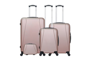 Set de 3 valises et vanity Lanzarote - 55/65/75/23 cm - Doré rose