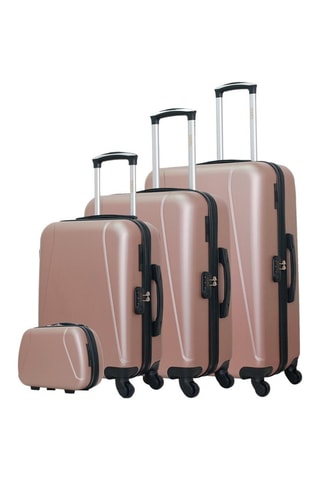 Set de 3 valises et vanity Lanzarote - 55/65/75/23 cm - Doré rose