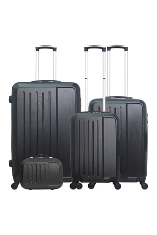 Set de 3 valises et vanity Vesuvio - 55/65/75/23 cm - Noir