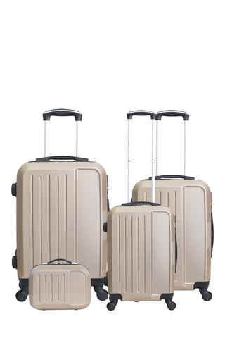 Set de 3 valises et vanity Vesuvio - 55/65/75/23 cm - Beige