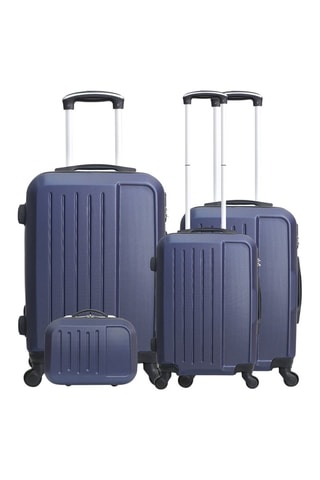 Set de 3 valises et vanity Vesuvio - 55/65/75/23 cm - Bleu marine