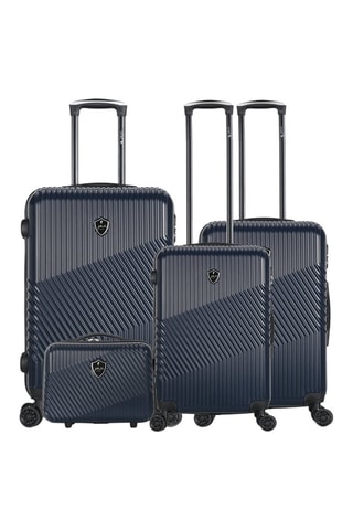 Set de 3 valises (S/M/L) et vanity Peter-C - 55/65/75/30 cm  - Bleu marine