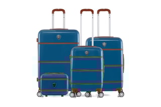 Set de 3 valises (S/M/L) et vanity Walter-C - 23/55/65/75 cm  - Bleu et marron