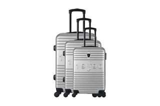 Set de 3 valises Fred-A (S/M/L) - 50/60/70 cm  - Noir, argenté et gris