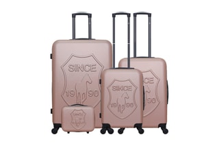 Set de 3 valises (S/M/L) et vanity Damon-C  - 30/55/65/75 cm  - Rose