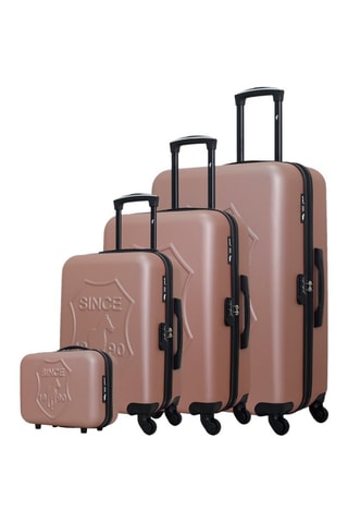 Set de 3 valises (S/M/L) et vanity Damon-C  - 30/55/65/75 cm  - Rose