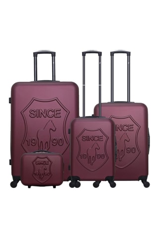 Set de 3 valises (S/M/L) et vanity Damon-C  - 30/55/65/75 cm  - Rouge