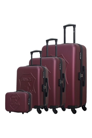 Set de 3 valises (S/M/L) et vanity Damon-C  - 30/55/65/75 cm  - Rouge
