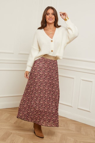 Jupe plissée Bordeaux et noir