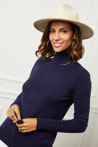 Pull en cachemire - Bleu marine