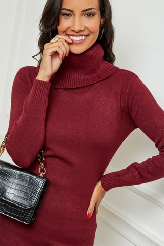 Robe pull en cachemire - Bordeaux