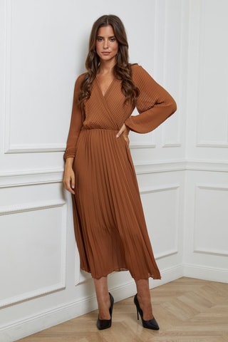 Robe plissée - Camel