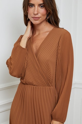 Robe plissée - Camel