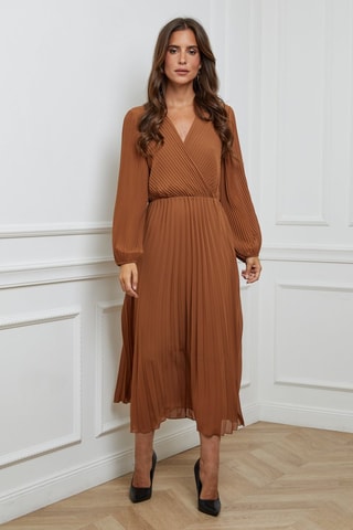Robe plissée - Camel