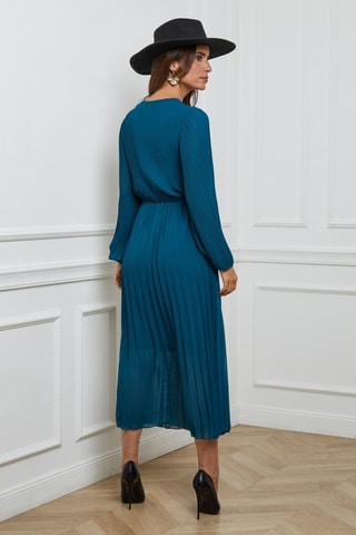 Robe plissée - Bleu canard