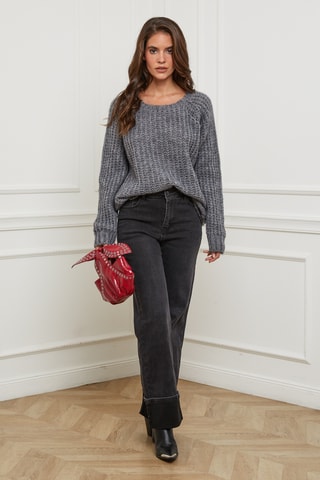 Pull en laine et mohair - Anthracite chiné