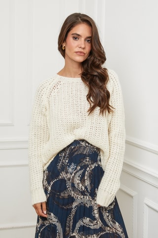 Pull en laine et mohair - Ecru