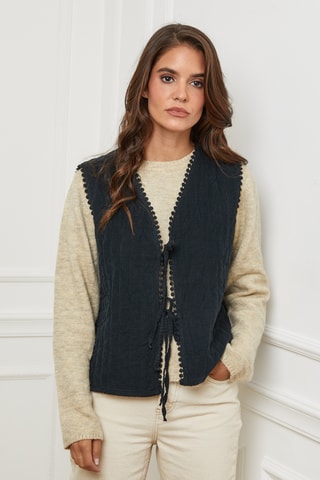 Gilet sans manches en velours - Noir