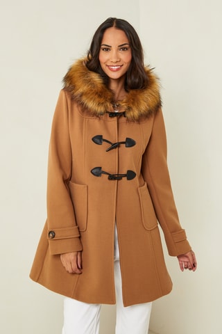 Manteau à capuche - Camel