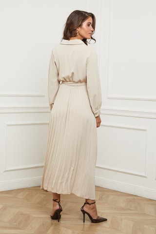 Robe plissée - Beige