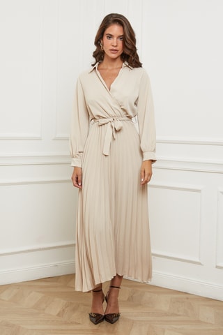 Robe plissée - Beige
