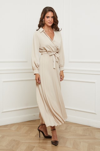 Robe plissée - Beige