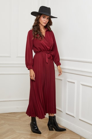 Robe plissée - Bordeaux