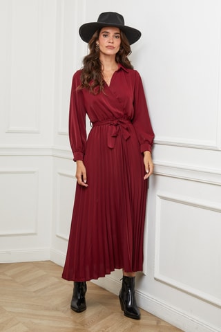 Robe plissée - Bordeaux