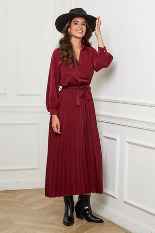 Robe plissée - Bordeaux