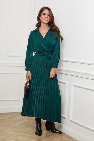 Robe plissée - Vert