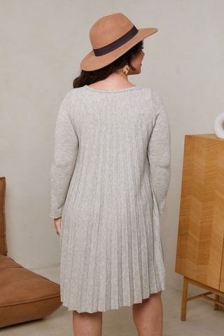 Robe plissée en laine - Beige