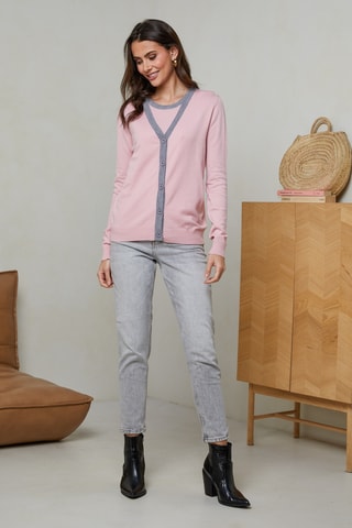 T-shirt et gilet - Rose poudré et gris clair