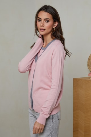 T-shirt et gilet - Rose poudré et gris clair