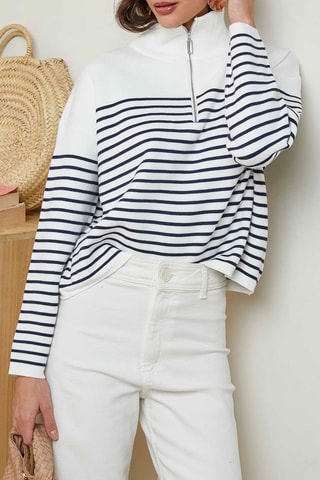 Pull - Blanc et bleu marine