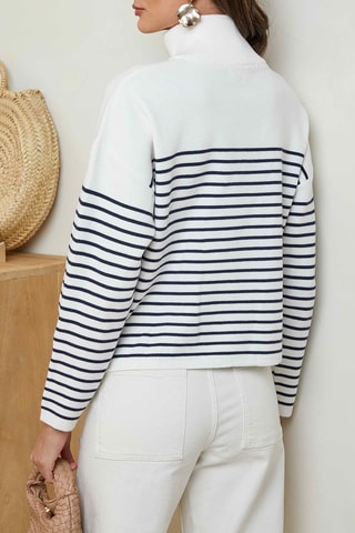 Pull - Blanc et bleu marine