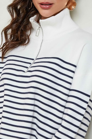 Pull - Blanc et bleu marine