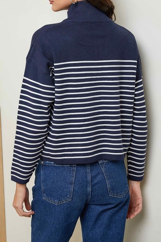 Pull - Bleu marine et blanc
