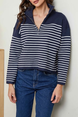Pull - Bleu marine et blanc