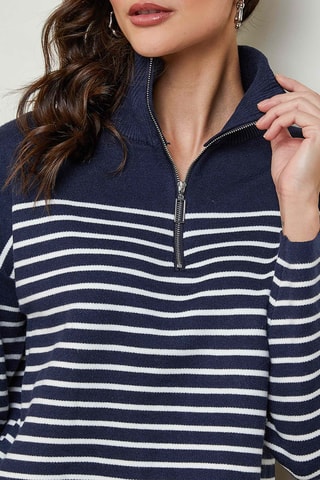 Pull - Bleu marine et blanc