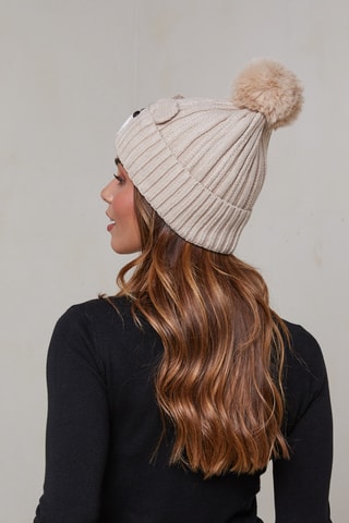 Bonnet à pompon - Beige